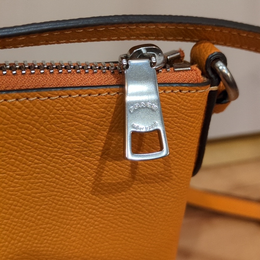 Coach NWOT Papaya Orange Leather Mini Rowan File Crossbody Bag Purse - Picture 9 of 17
